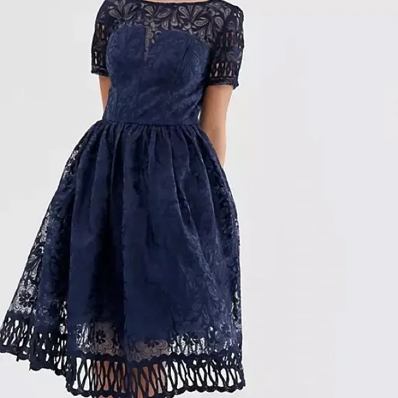 Chi Chi London | Dresses | Chi Chi London Blue Tea Dress | Poshmark